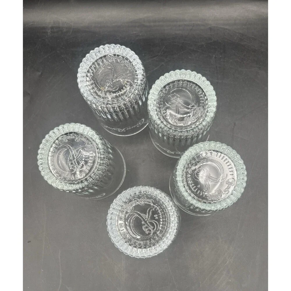Authentic Crown Royal Low Ball Whiskey Rocks Glass Tumblers Set of 5 - 3.5